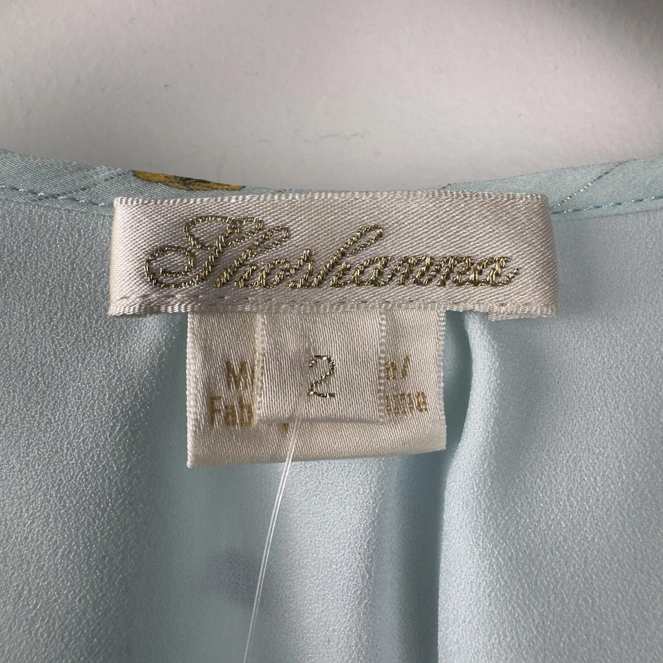 Shoshanna платье женщин размер 2 новом мульти цветочный шелк металлический макси оборки новый с Ярлыками - Изображение 2 из 4