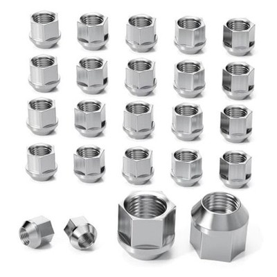 24 PCS M12x1.5 Wheel Lug Nuts, Open End Cone Seat Bulge Acorn Lug M12X1.5 24PCS