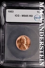 1953 Lincoln Wheat Cent- ICG-MS65 RD Gem Brilliant Uncirculated #SLM207