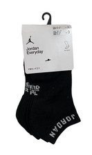 Nike Jordan Everyday Dri-FIT No Show Socks Black 3 Pairs Men M 6-8 NEW
