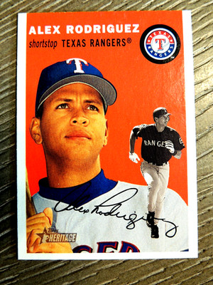ALEX RODRIGUEZ 2003 TOPPS HERITAGE RED BACKROUND #1  TEXAS RANGERS