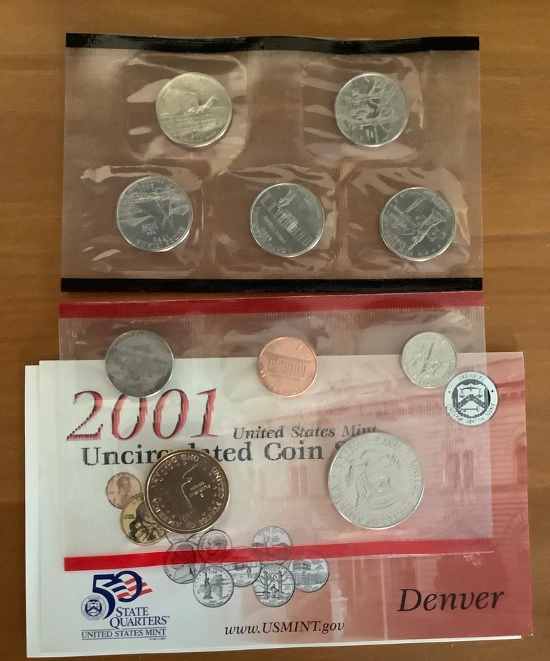 2001 US Mint Set 20 Coin Uncirculated Set Complete Philadelphia & Denver W/ OGP - Image 3 of 4