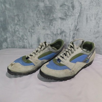 Vintage Shimano SH-M031 Shoes Mens Size 45 Blue Green Suede Mesh SPD MTB 90s