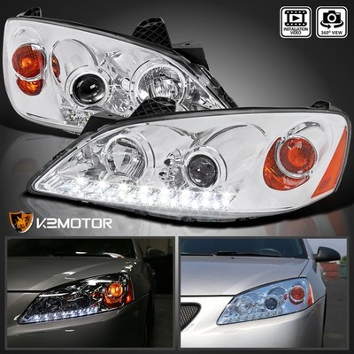 Fits 2005-2010 Pontiac G6 Projector Headlights Lamps LED Strip Left+Right 05-10