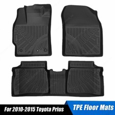 Tpe All Weather Black Floor Mats Liner Front Rear For 2010-2015 Toyota Prius Tpe All Weather Black Floor Mats Liner Front Rear For 2010-2015 Toyota Prius