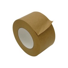 JVCC Kraft Flatback Paper Packaging Tape: 3 in. 72mm actual x 60 yds. Brown