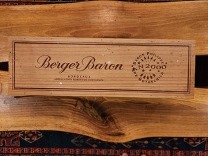 Berger Baron Bordeaux AN 2000 Boîte publicitaire en bois rectangulaire