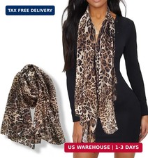 Mealah Leopard-Print-Scarf for Womens - Classic-Cheetah-Wrap-Shawl Long Lightwei