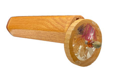 Vintage 8” Wood Hexagon Kaleidoscope Dried Flowers Handcrafted Pink Purple