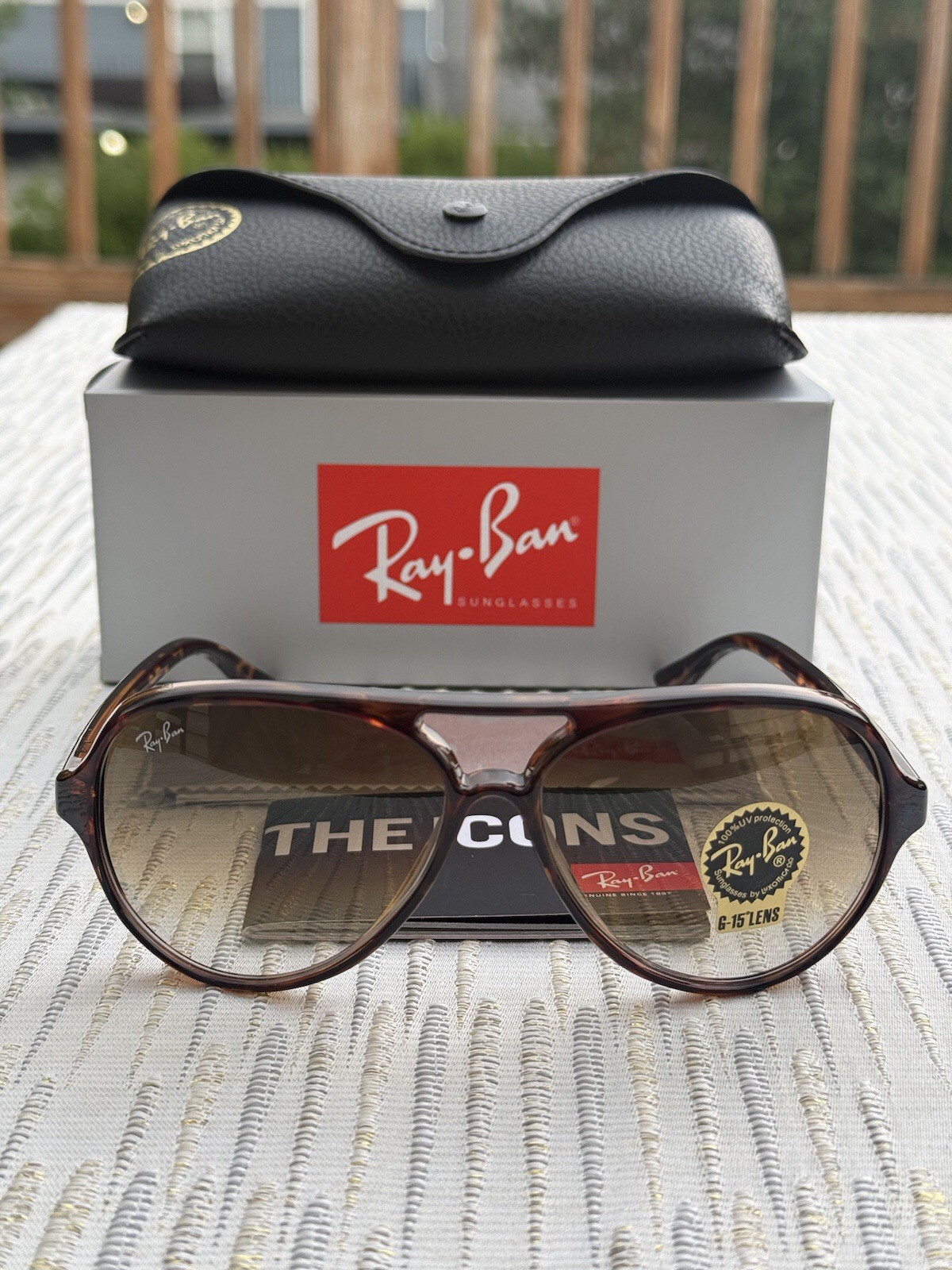 RayBan Cats 5000 RB4125710/51 59 Light Havana Tortoise Brown Gradient Sunglasses