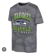Seattle Seahawks Youth Tshirt Large 14/16 Grey Camo NWT