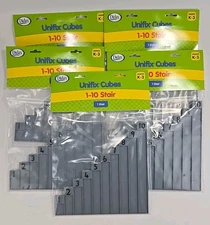 FIVE (5) -Didax Unifix Interlocking Cubes Counting Cube Stair 1-10 Learning Math