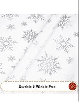 White And silver Snowflake Table Cloth Rectangle - 60x 104