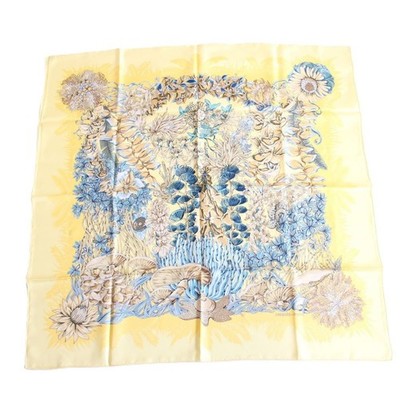 Hermes Silk Square Scarf Carre 90 L'Ile Deserte Multicolor 88cm 33''