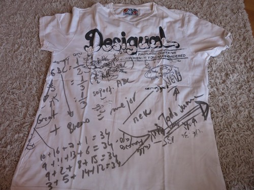 4 magliette Desigual magliette magliette maniche lunghe colorate bianco grigio oliva taglia XXL - Foto 5 di 11