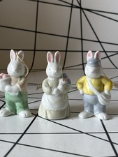 Vintage Easter Bunny Rabbit Hanging Figures Linchmere X 3 Ornament (g5)