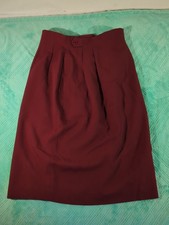 Charter Club Size 6 Wool Knee Length Lined Pencil Straight Skirt Back Zip Red