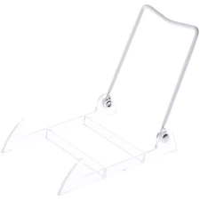 Bard's Folding White and Clear Plastic Easel Stand, 5" H x 4" W x 5.5" D