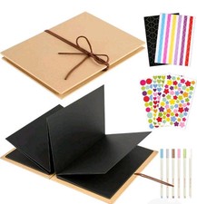 6 x 8" Small Scrapbook Album with Black Pages, Stretch Folding Photo Alb. 1