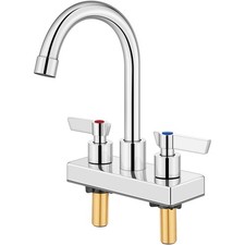 GBBNE Bar Sink Faucet 4 Inch Center 2 Hole Deck Mount Polished Chrome