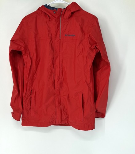 Columbia boys XL Omni tech waterproof jacket Red Good Full Zip Lightweight