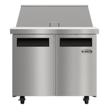 Pemberly Row 36" Commercial 2-Door Refrigerated Mega Salad  Sandwich Prep Table