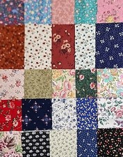 Precut 10-inch Vintage Quilt Fabric Squares Florals Lot of 25 No Dupes READ