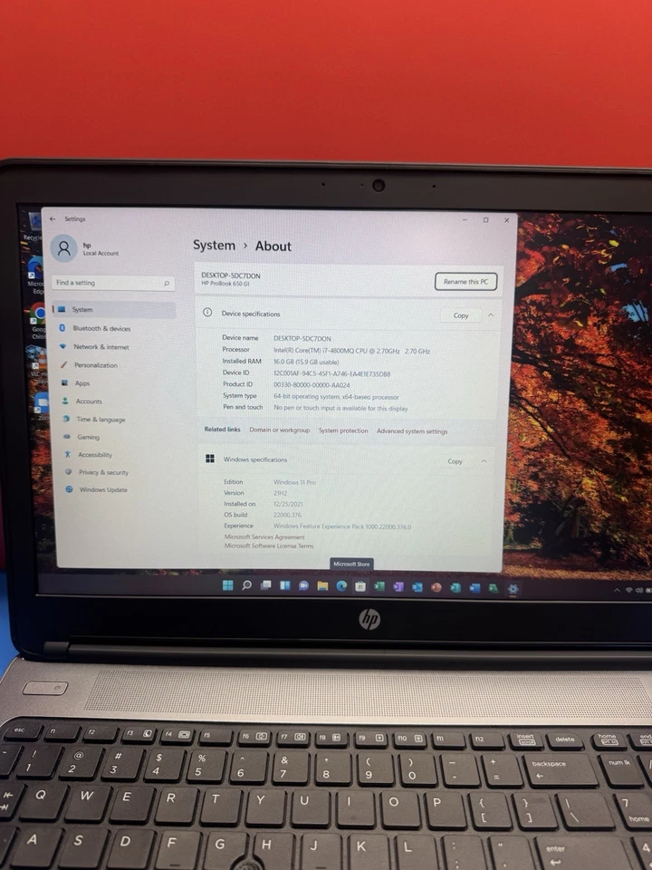 HP ProBook 650 G1 5th Intel i7-4800MQ @ 2.70GHz 16GB Ram 1TBHD Windows 11pro - Image 4 of 4