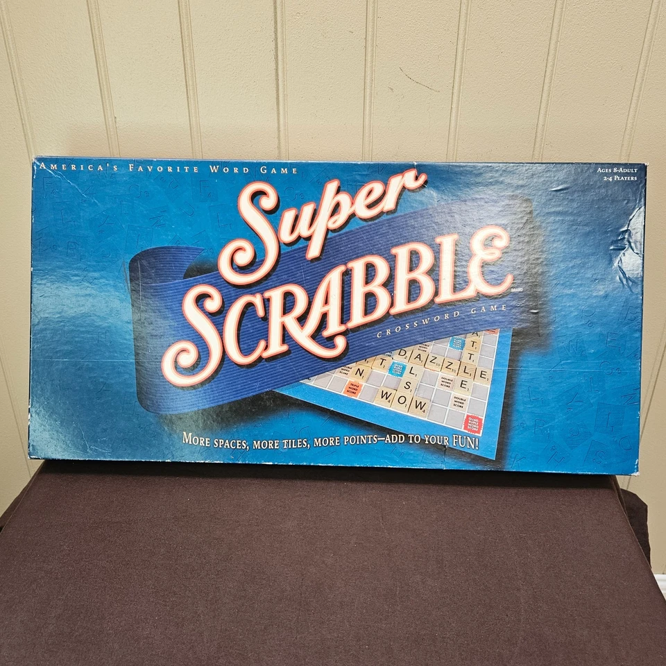 Super Scrabble XL Board Game 200 Tiles Letters Complete – Only a Few Score Sheet - Image 4 of 4
