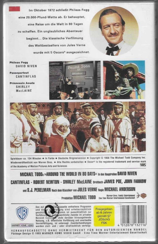 David Niven In 80 Tagen um die Welt VHS Rarität NEU OVP in Folie - Bild 2 von 2