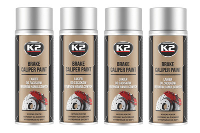4 x Bremssattellack SILBER hitzebeständig bis 260°C BRAKE CALIPER PAINT - 400ml