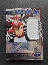 2024 Panini Illusions Luke McCaffrey Blue First Impressions Rookie Auto /99 WAS