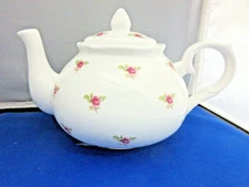 DOT ROSE FINE BONE CHINA MADE ENGLAND ADDERLEY CERAMICS TEAPOT 6 CUP 44oz NEW