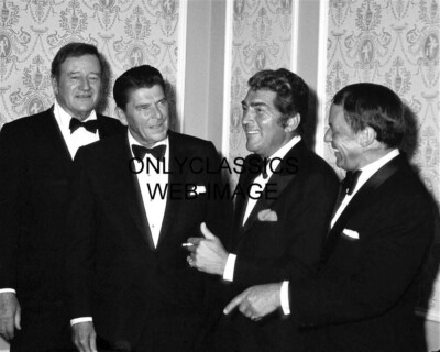 1977 PRESIDENT RONALD REAGAN -JOHN WAYNE -DEAN MARTIN -FRANK SINATRA 8X10 PHOTO
