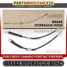 2x Front LH &RH Brake Hydraulic Hose for Chevrolet Camaro Pontiac Firebird 84-92