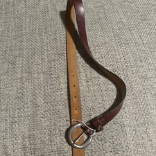 VTG Etienne Aigner 1970's Bordeaux Leather Golden Buckle Belt Small