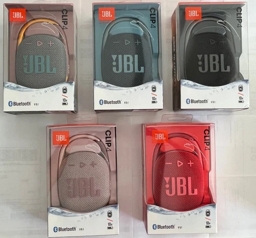 - JBL CLIP4 Portable Bluetooth Waterproof Speaker - Grey/Pink/Gold --image