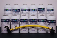 R134a Replacement Refrigerant with dye, 12 CANS, Economy Hose.