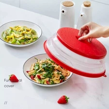 2 Colors Microwave Food Cover Splatter Proof Vented Collapsible Easy Clean