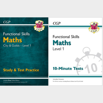 Functional Skills Maths City and Guilds Level 1 Study and Test with Answer Cgp