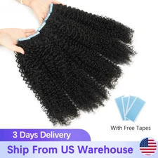 Curly Tape In Human Hair Extensions For Black Skin Weft Adhesive Invisible Hair