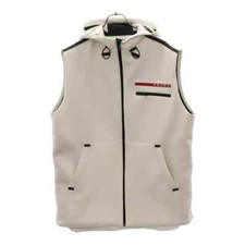 Felpa con cappuccio e zip senza maniche Prada SJC591 S221 10UD Up bianca usata