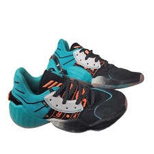 Adidas James Harden Vol. 4 Basketball Shoes Kids Sz 4 Teal Black Orange FW4340