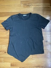 Uniqlo JW Anderson Black Asymmetrical Tee T-Shirt Top Womens Size Small