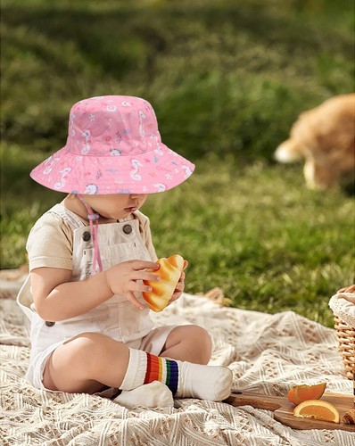 Kids UV Sun Hat Baby Toddler Premium Summer Beach Bucket Cap Boys Girls - Picture 4 of 46