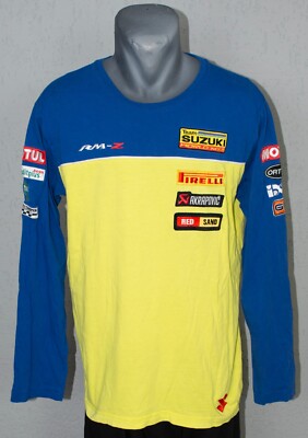 Suzuki Jersey Shirt MX2 Team Long Sleeve Moto Shirt Blue Yellow