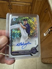 Gabriel Hughes 2022 Bowman Draft Chrome Sparkle Refractor Auto Card /71