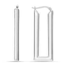 925 Sterling Silver Large Elegant Rectangle s...