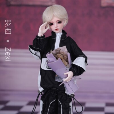 Full Set 1/4 BJD Doll SD Resin Joint Eyes Face Makeup Young Boy Handmade Gift