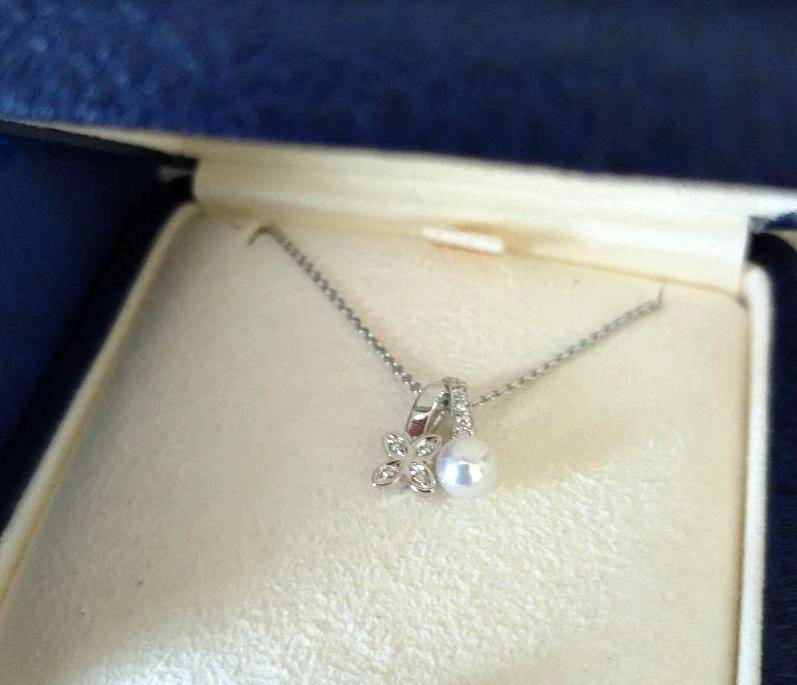Authentic MIKIMOTO Pearl x Diamond WGK18 Necklace Pendant Japan | eBay